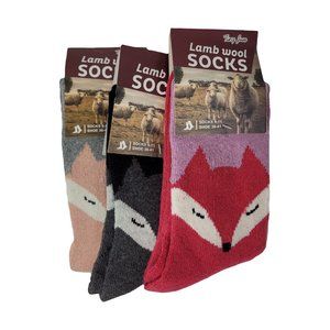 Women's Lamb Wool Crew Socks, Thermal Warm Winter Boot Sock, 3 Pairs